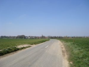 View of Martinpuich on the road from High Wood – 2008 (Author’s collection).