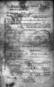 Certificate of Transfer to Army Reserve