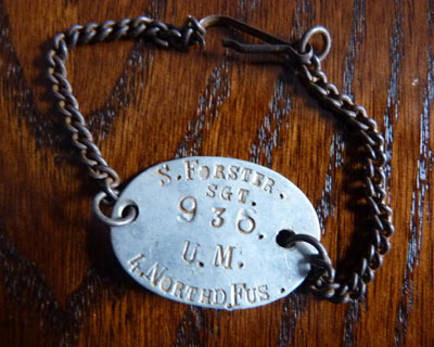 Sgt S Forster's dog tags